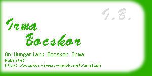 irma bocskor business card